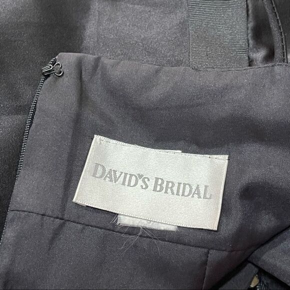 David’s Bridal Black Empire Waist With Bow Cocktail Dress Size 6 - Picture 13 of 14